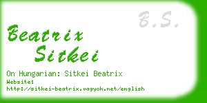 beatrix sitkei business card